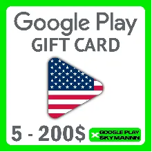 GOOGLE PLAY ПОДАРОЧНАЯ КАРТА 5-200 $ USD USA AUTO