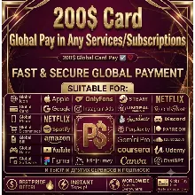200$Card Global🌎Pay in Any Services/Subscriptions✅⭐