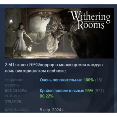 Withering Rooms АВТОДОСТАВКА STEAM GLOBAL МГНОВЕННО ЛИЦЕНЗИЯ - irongamers.ru