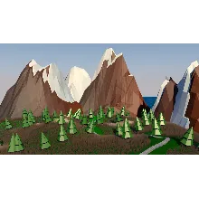 3D-Модель низкополигонального ландшафта