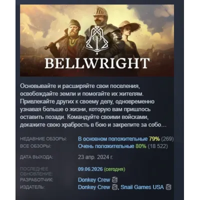 Bellwright АВТОДОСТАВКА STEAM GLOBAL МГНОВЕННО ЛИЦЕНЗИЯ - irongamers.ru
