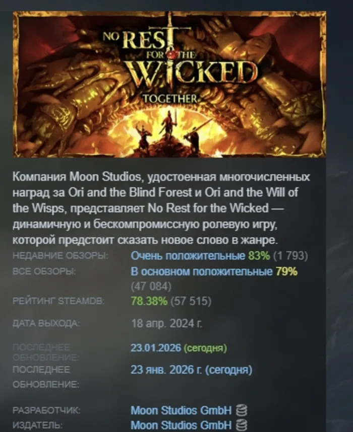 No Rest for the Wicked АВТОДОСТАВКА STEAM РОССИЯ