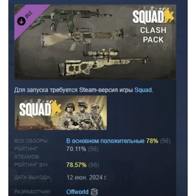 Squad Weapon Skins - Clash Pack DLC АВТОДОСТАВКА STEAM РОССИЯ