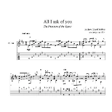All I ask of you (Призрак оперы) ноты для гитары