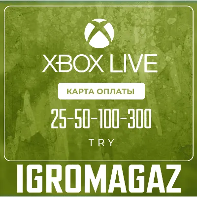 Карта оплаты Xbox Live 25-50-100-300 TRY Турция - irongamers.ru