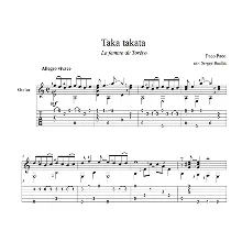 Taka takata (Джо Дассен) ноты для гитары