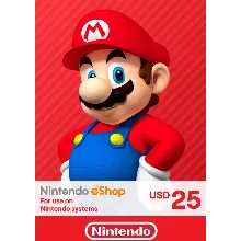🎁 КАРТА ОПЛАТЫ NINTENDO ESHOP — 25 USD [USA]