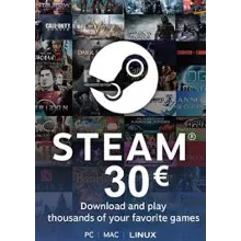Steam Wallet Gift Card €30 - карта для региона EU
