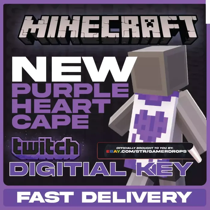 Minecraft Purple Heart Twitch Cape JAVA & Bedrock