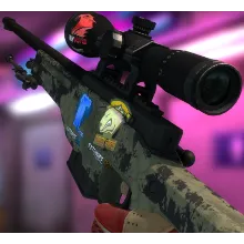 AWP | Safari Mesh С 4 СЛУЧАЙНЫМИ НАКЛЕЙКАМИ
