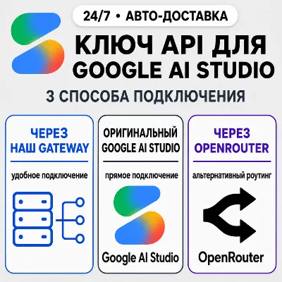 API-ключ Google AI Studio | Работает везде (в т. ч. в РФ) | Все модели - irongamers.ru
