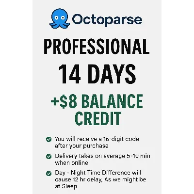 OCTAPARSE 14 ДНЕЙ ПРОФЕССИОНАЛЬНОГО  + $8 КРЕДИТ🎁 - irongamers.ru