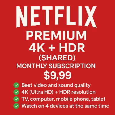🏆NETFLIX ПРЕМИУМ 4K + HDR  МЕСЯЧНАЯ ПОДПИСКА 🎁✅ - irongamers.ru