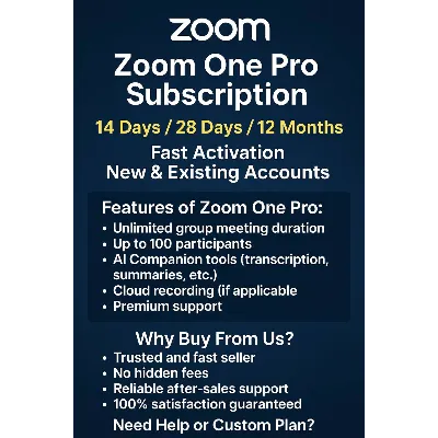 Zoom One Pro 14 дней/28 дней/12 месяцев Fast ⚡️⚡️ - irongamers.ru