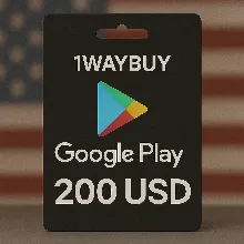 США ГУГЛ ПЛЕЙ 200 USD Подарочная карта код оплаты