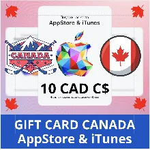 10 CAD КАНАДА iTUNES 10 CAD КОД КАРТА ПОПОЛНЕНИЯ iTunes КАНАДА АВТОВЫДАЧА C$