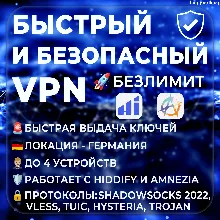 Hiddify, Amnezia VPN | Германия | Безлимит | до 6 мес
