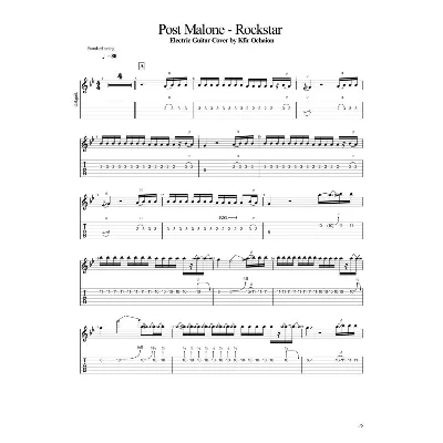 Табы Kfir Ochaion - Post Malone - Rockstar