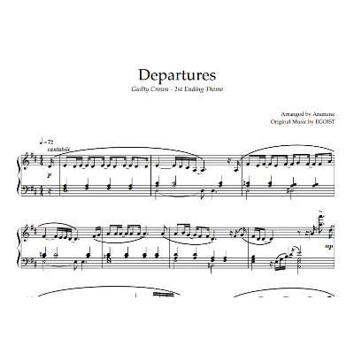 Ноты Animenz -  Departures - Guilty Crown ED1 - irongamers.ru