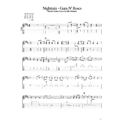 Табы Kfir Ochaion - Guns N' Roses - Nightrain - irongamers.ru