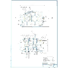 Drawing of a single-stage cylindrical gearbox in a comp