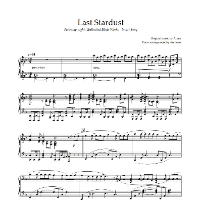 Ноты Animenz - Last Stardust – Fate/stay night: UBW