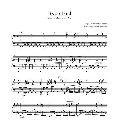 Ноты Animenz - Sword Art Online - Swordland Main Theme