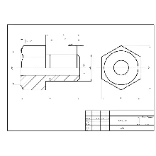 Чертеж детали штуцер в программе AutoCAD