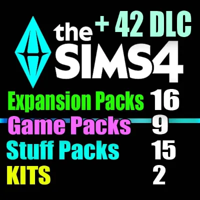 SIMS 4 + 42 DLC (16 допов・9 наборов・15 кат.・2 компл.) - irongamers.ru