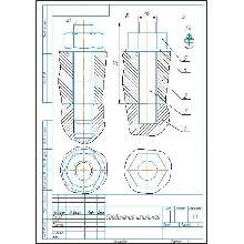 Drawing of M6 bolt and stud connection