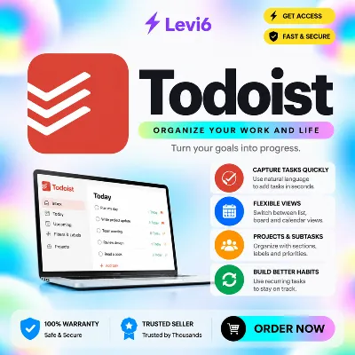Todoist PRO | Подписка на ваш аккаунт на 1/12 месяцев - irongamers.ru