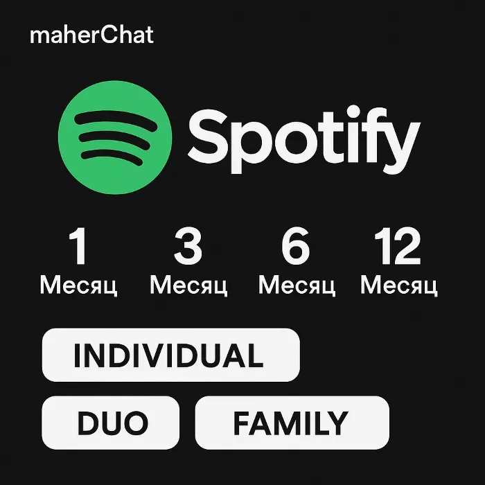 1 · 3 · 6 · 12 SPOTIFY PREMIUM ИНДИВИДУАЛЬНЫЙ · ДУЭТ · СЕМЕЙНЫЙ А