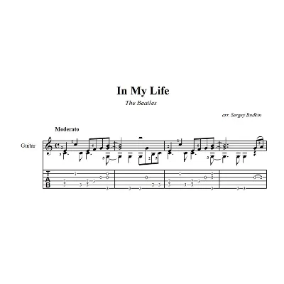 In my life -The Beatles (in C) ноты для гитары - irongamers.ru