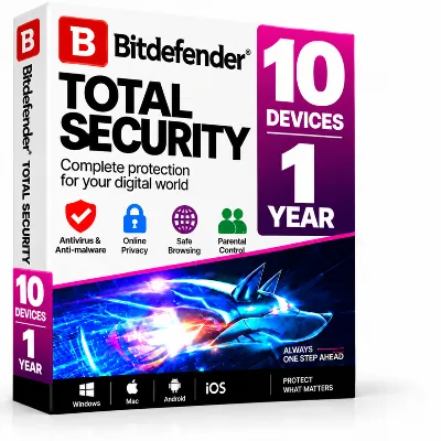 Bitdefender Total Security 10 устройств, ключ на 1 года - irongamers.ru