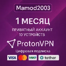 Подписка Proton Vpn на 1 месяц | 10 устройств