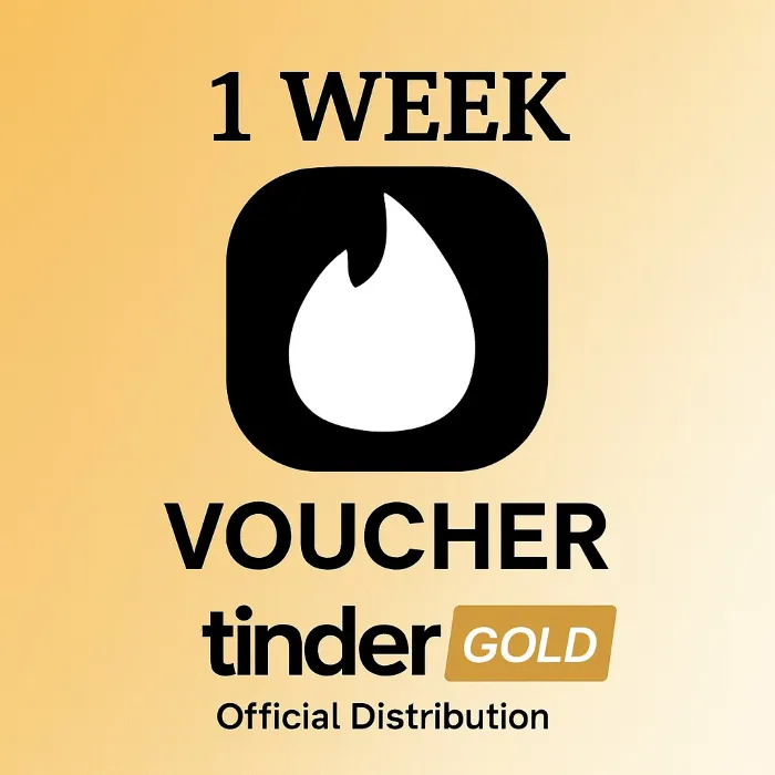 TINDER GOLD 1 WEEK CODE 24 · 7 VOUCHER INSTANT