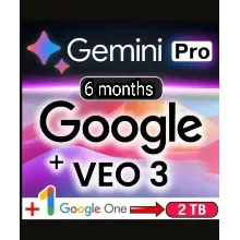 Gemini AI Pro + Google One (2 ТБ) – 6 месяцев