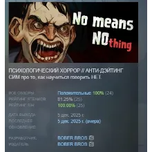 [Bober Bros] No Means Nothing АВТОДОСТАВКА STEAM GLOBAL МГНОВЕННО ЛИЦЕНЗИЯ