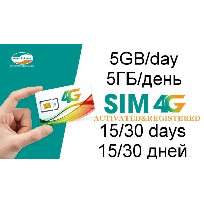 еСИМ Вьетнама оператор VIETTEL 15/30 дней 5ГБ/день