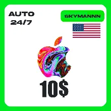 Apple iTunes 10$ USD США ПОДАРОЧНАЯ КАРТА АВТО 24/7