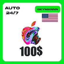 Apple iTunes 100$ USD США ПОДАРОЧНАЯ КАРТА АВТО 24/7