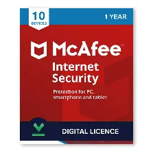 Ключ активации интернет-безопасности McAfee на 1 год дл
