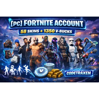 [PC] Fortnite Account – 58 Skins + 1350 V-Bucks PC - irongamers.ru