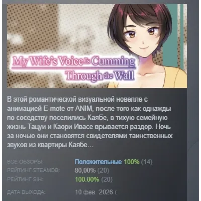 My Wife’s Voice Is Cumming Through the Wall АВТОДОСТАВКА STEAM GLOBAL МГНОВЕННО ЛИЦЕН - irongamers.ru