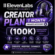План ElevenLabs Creator: личный аккаунт на 1 месяц (10 000 кредитов)