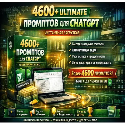+4600 Пакет промптов ChatGPT – Бизнес, Маркетинг, Контент, Соцсети (XLSX) - irongamers.ru