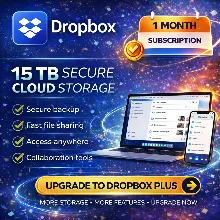 Dropbox Advanced Plan 15 TB Storage 1 Month Premium Subscription Private Account