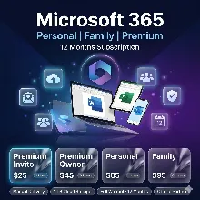 Microsoft 365 Personal Family Premium 12 Months Subscription Manual Delivery