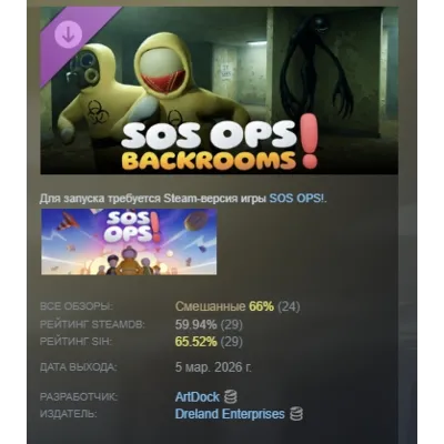 SOS OPS! - BACKROOMS DLC АВТОДОСТАВКА STEAM РОССИЯ - irongamers.ru
