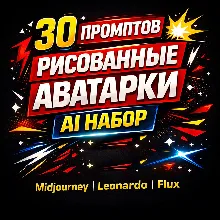 30 промптов для аватарок в рисованном стиле | AI / Midjourney / Leonardo / Flux